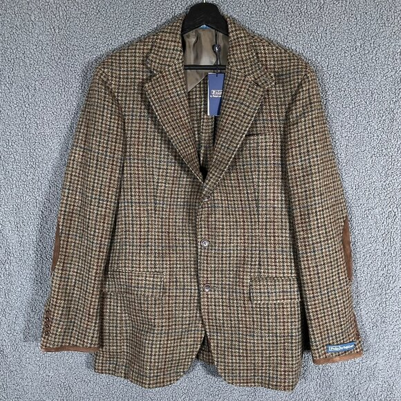 Polo Ralph Lauren Polo Tweed 100% Wool Blazer Sport Coat - Men's Size 42R -Brown - Picture 1 of 15